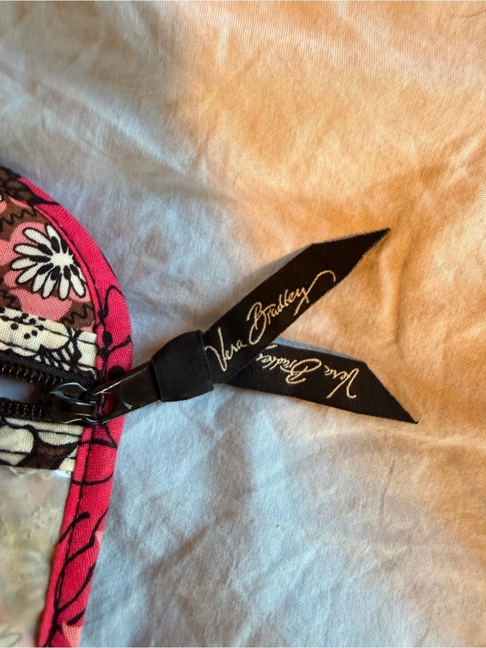 Vera Bradley Mocha Rouge pink floral travel jewelry organizer